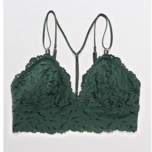 Aerie lace bralette dark green size small lightly lined
